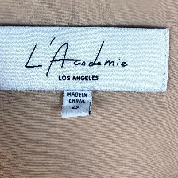 L’Academie Sheer Blouse Top Womens XS Blush Pink Baddie Office Modern Minimal - Picture 3 of 8